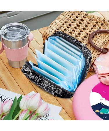 Portable Women's Binding-Up Bags | Menstrual Cup & Insert Bags for Teens | Stylish Black & White - Perfect for First Period - Buy Online on GoSupps.com