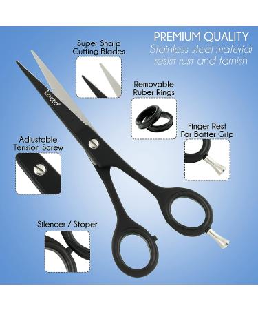 Tecto Hair Cutting Scissors 6.6 - Professional Stainless Steel Barber Shears for Men, Women & Kids | Extra Sharp Hair Cutting Scissors with Leather Case - Buy Online on GoSupps.com