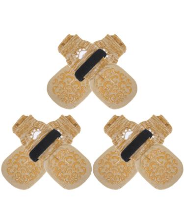Expavloric dogs Anti -slip - Pfot protection for dogs with adjustable straps better traction control for interior areas on wooden floors soft and elastic fabric in beige size L L beige