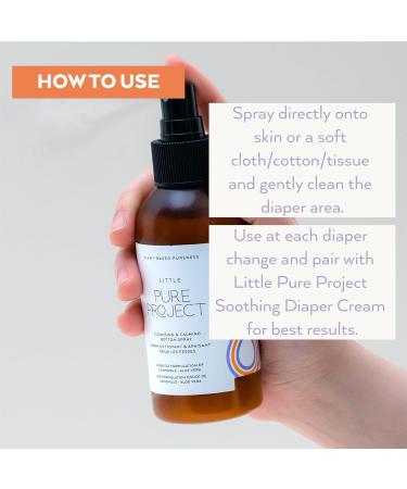 Little Pure Project Baby Bottom Spray - Soothing Diaper Rash Relief | Cleansing & Calming | Gentle Tea Tree & Chamomile | Wet Wipe Alternative - 5 fl. oz - Buy Online on GoSupps.com