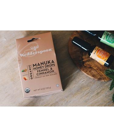 Wedderspoon Organic Manuka Honey Drops with Fennel & Cinnamon - 4 oz (120g) | Natural Soothing Remedy - Buy Online on GoSupps.com