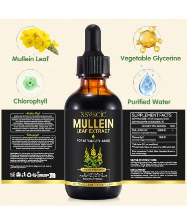 herlosfeel Mullein Leaf Extract for Lungs Natural Mullein Drops for Lung Cleansing & Premium Mullein Leaf Liquid Drop Fast Absorption Rich in Chlorophyll Vegetarian & Health Supplement 60ml - Buy Online on GoSupps.com