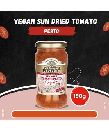 Filippo Berio Pesto Sauce Pick N Mix - Choose From Jar with 6 Flavours | Hot Chilli Classic Sun Dried-Tomato Tomato & Ricotta Vegan Basil Vegan-Sun Dried Tomato Pesto & Sauce - Pack of 4 x 190g - Buy Online on GoSupps.com