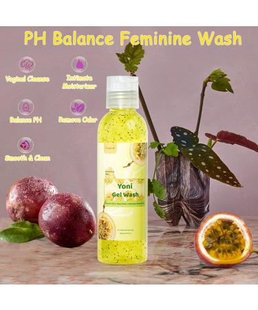 Yoni Wash & Yoni Oil Set - Feminine Vaginal Cleanser for PH Balance | Passion Fruit Scent | 5.07 fl. oz & 1 fl. oz - Buy Online on GoSupps.com