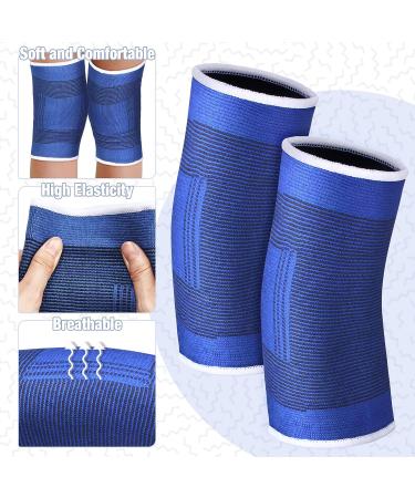 Kids Knee Brace Support - 2 Pairs Patella Compression Sleeves for Boys & Girls | Volleyball, Basketball, Gymnastics | Blue & Black - Buy Online on GoSupps.com