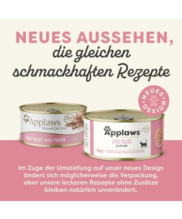Applaws Premium Natural Cat Food - Tuna Fillet & Shrimps in Broth 156g Can (24 Pack) - Buy Online Internationally - Buy Online on GoSupps.com