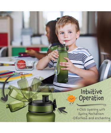 My Vesperbox Minny Leak Proof Kids Water Bottle with Straw or Strainer 350ml 500ml 750ml Lightweight BPA Free Water Bottle for Kindergarten School (Green Light Green Black 500ml) - Buy Online on GoSupps.com