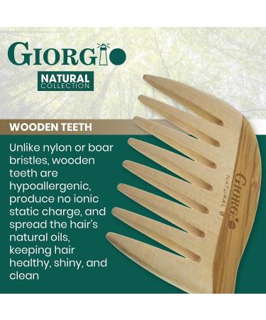 Giorgio GIONAT8 Small Natural Wooden Hair Comb for Curly & Thick Hair - Buy Online on GoSupps.com