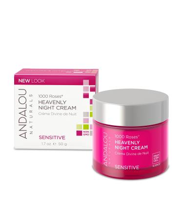 Andalou Naturals 1000 Roses Heavenly Night Cream Sensitive 1.7 fl oz (50 ml)