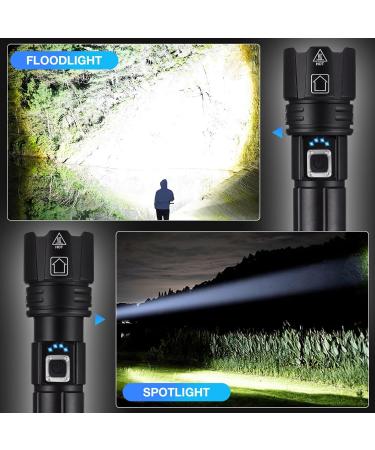 TOVINANNA Long Range Waterproof Flashlight Led Torch Lamp Flashlight Rechargeable Led Torch Light Rechargeable Led Rechargeable Flashlight Lantern Aluminum Alloy Multifunction 5000mah 16.30X4.30X3.10CM - Buy Online on GoSupps.com