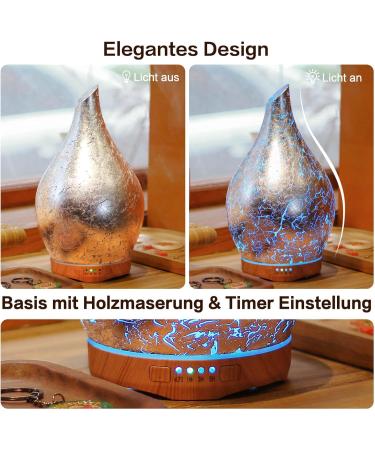 Porseme 280ml Hand-Blown Aroma Diffuser - Ultrasonic Cool Mist Humidifier with 7 Color-Changing LEDs | BPA Free | Perfect for Yoga Spa & Apartments - Buy Online on GoSupps.com