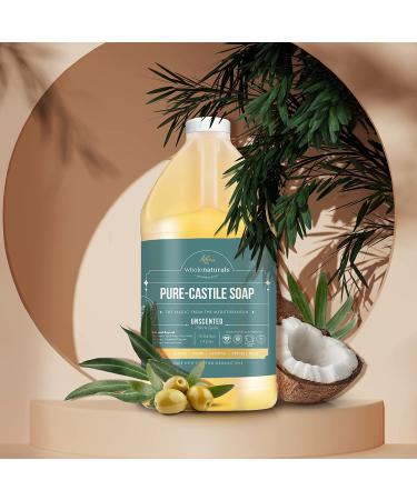 WHOLENATURALS Palm Oil Free Castile Liquid Soap - 1 Gallon (Unscented) | EWG Verified, Non-GMO, Vegan - Organic Oil Formula - Buy Online on GoSupps.com