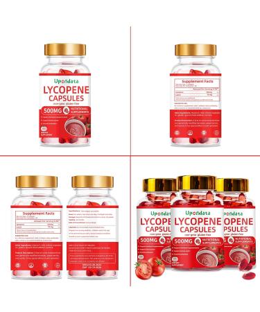 Upondata Lycopene Capsules 500mg - Natural Tomato Extract 500mg Organic Complex Formula Supplement - 100 Softgels Gluten-Free Non-GMO - Buy Online on GoSupps.com