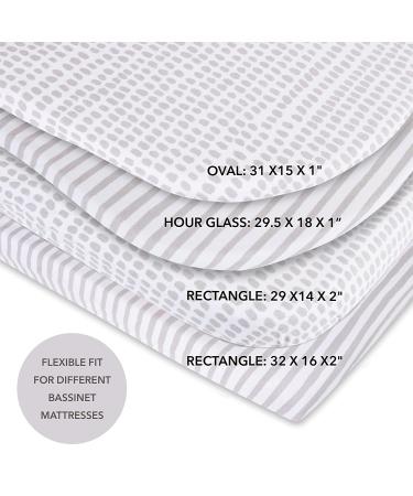 Ely's & Co. Waterproof Bassinet Sheet 2 Pack - Taupe Splash & Stripes - 32 X16 X3 - Unisex for Baby Boy and Girl - Buy Online on GoSupps.com