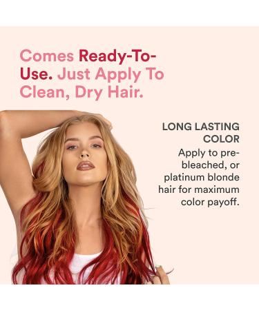 INH Ruby Red Semi-Permanent Hair Color Depositing Conditioner 6oz - Safe Temporary Hair Dye for Vibrant Red Hair - Buy Online on GoSupps.com