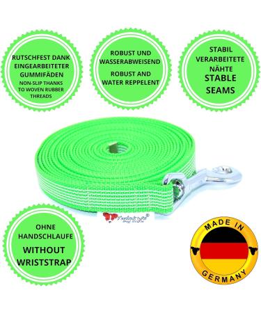 Twinkys Dog Style Tow Leash - 20mm Wide 50m Neon Green Rubberized for Dogs up to 50kg - Made in Germany - Buy Online on GoSupps.com