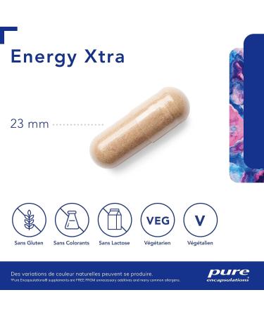 Pure Encapsulations - Energy Xtra - Combination of 4 Plant Extracts - Panax Ginseng Siberian Ginseng & Rhodiola - Physical and Mental Energy - 60 Vegan Capsules - Buy Online on GoSupps.com