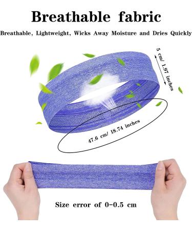 Sweatband Headbands Set - Non-Slip, Stretchy Sports Headbands for Men and Women - Assorted Solid Colors - Buy Online on GoSupps.com