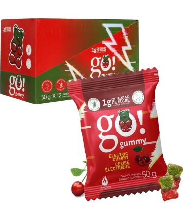 GoGummy Low Sugar (1g) Gummy Bears by Jimmy Sevigny | Cherry Sour Fruity Gummies | High Fiber No Sugar Alcohols Gluten Free | Pack of 12 x 50g Bags - Buy Online on GoSupps.com