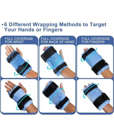 REVIX Wrist Ice Pack Wraps for Carpal Tunnel Relief - 2-Piece Set for Hand Injuries and Swelling - Reusable Gel Ice Packs for Rheumatoid Tendinitis - Blue - Buy Online on GoSupps.com