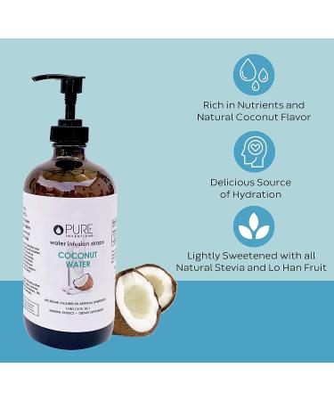 Pure Inventions Coconut Water Infusion Drops - No Sugar, Calories, or Artificial Sweeteners - 500 Servings - 16oz Family Size Bottle - Buy Online on GoSupps.com
