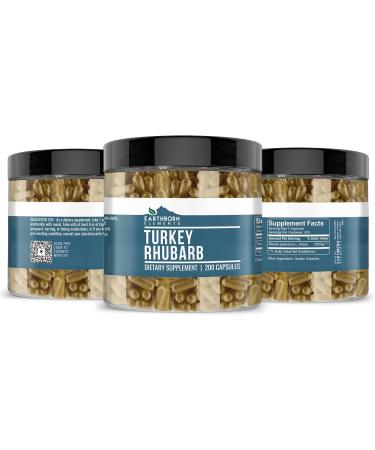 Earthborn Elements Turkey Rhubarb & Licorice Extract Capsules Bundle (200 Capsules) Pure & Undiluted No Additives - Buy Online on GoSupps.com