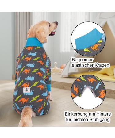 AXCIMOND Dog Recovery Suit for Dogs - Post-Surgery One-Piece Body Suit for Bitches & Males - Long-Sleeved Wound Protection - Alternative to Cone Collar - XL Gray Dinosaurs - Buy Online on GoSupps.com