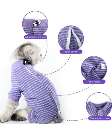 Lianzimau Katzenbody for Cats Post-Op | Long-Sleeved Catwear with E-Neck Band | Purple Streaked | M Size (1 Pack) - International Shipping Available - Buy Online on GoSupps.com
