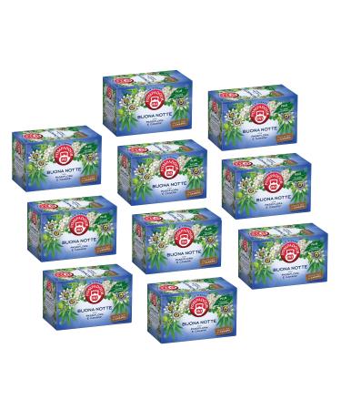 Pompadour Pompadour | Good Night Herbal Tea | Aromatic Herbs with Lemon Balm Lemongrass Hawthorn - 10 x 18 Filters (396 Gr) | Caffeine Free Sleep Herbal Tea