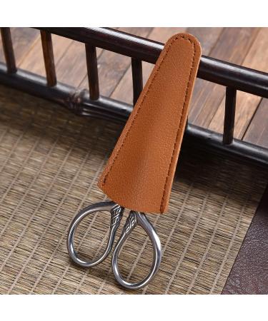 Lobodt Small Facial Hair Scissors - Stainless Steel Straight Tip Snips Grooming Kit for Eyebrows, Beard, Moustache - Portable PU Case Included - Buy Online on GoSupps.com