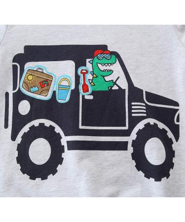 Dinosaur Boys Sweatshirt - Cotton Long Sleeve Pullover - Toddler Girls Baby Clothes 1-8 Years - 1-2 Years Car Design - Buy Online on GoSupps.com