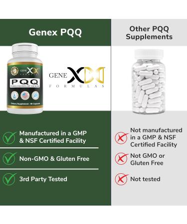 GENEX 20mg PQQ Pyrroloquinoline Quinone - 90 Capsules for Mitochondrial Cardiovascular & Cognitive Support - Non-GMO Gluten Free Vegetarian - Buy Online on GoSupps.com