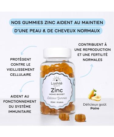 Lashil Beauty - Food supplements - Zinc - Maintains normal skin and hair - 30-day cure - Made in France - Buy Online on GoSupps.com