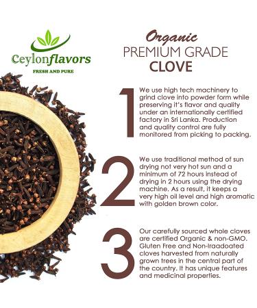 Organic Ground Cloves 3.5 oz - Premium Grade from USDA Certified Farm in Sri Lanka - Buy Online on GoSupps.com