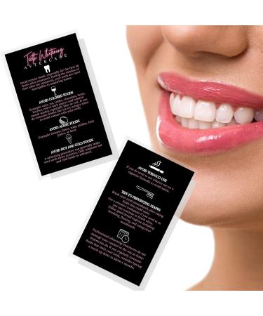 Teeth Whitening Aftercare Cards 50 Pack 2x3.5 inch | Kit Supplies - Black Neon Pink Design - Buy Online on GoSupps.com