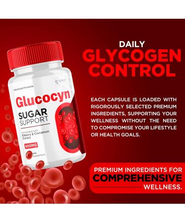 Glucocyn Capsules Official Glucocyn Glycogen Supplement Pills with All Natural Ingredients Advanced Formula Support Pills with Maximum Strength Premium Vitamins for Women and Men (60 Capsules) - Buy Online on GoSupps.com