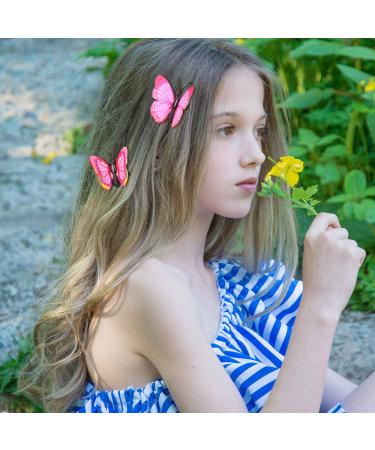 24-Piece Colorful 3D Butterfly Hair Clips for Women - Pink Halloween Barrettes Party Favors - Buy Online on GoSupps.com