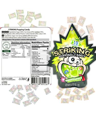 Striking Popping Candy Green Apple Flavour 15g (Pack of 2) - Buy Online on GoSupps.com