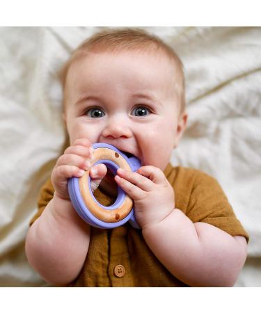 Nuby Natural Wood & Silicone Teether Octopus - Purple (80804) | 3M+ Teethers for Babies - BPA Free - Buy Online on GoSupps.com