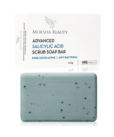 Salicylic Acid and Tea Tree Oil Body Wash Soap - Made In U.K Salicylic Acid Cleanser Face Wash for Acne Spots Blemishes Pimples Oily Skin Treatment - 100g