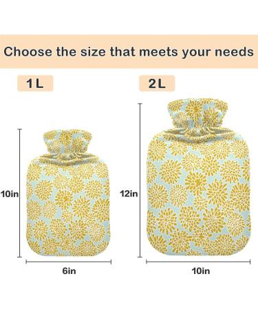 NAANLE Pastel Yellow Dandelion Hot Water Bottle - 2L Large Transparent for Menstrual Cramps Relief & Heat Therapy - Buy Online on GoSupps.com