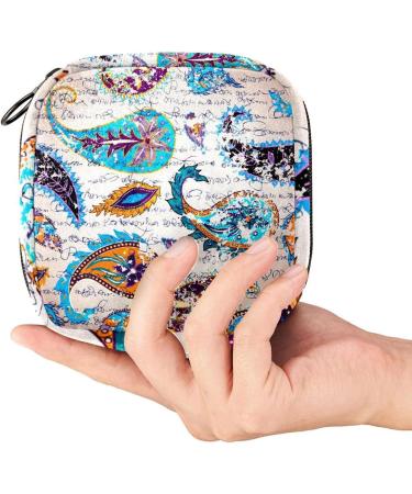 Vintage Paisley Menstruation Bag with Zipper | Women's Napkin & Tampons Bag | Stylish Collective Bag for Girls - Buy Online on GoSupps.com