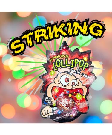 Striking Lollipop with Popping Candy Cola Flavour 13.8g (Pack of 4) - Buy Online on GoSupps.com