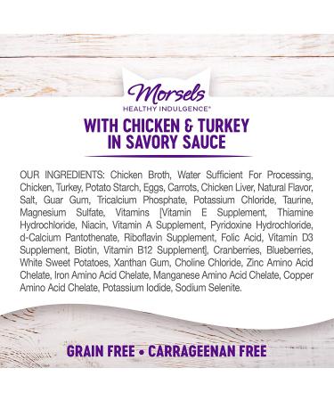 Wellness Healthy Indulgence Natural Grain Free Wet Cat Food - Chicken & Turkey Morsels 3oz Pouch (Pack of 24) - Buy Online on GoSupps.com