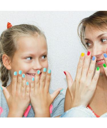 120 Pcs Girls Press On Fake Nails - Short Full Cover Artificial Nail Tips for Children | Sweet Girl Nail Art Decoration - Buy Online on GoSupps.com