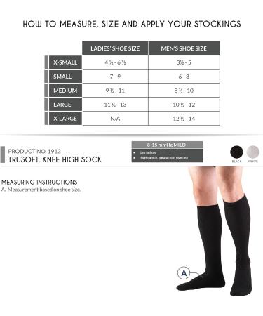 Truform Compression Socks 8-15 mmHg Knee High X-Large - Pack of 2 (Black) - Buy Online on GoSupps.com