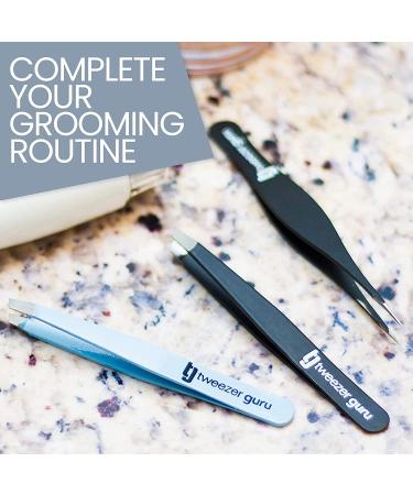 Tweezer Guru Pointed Tweezers - Precision Needle Nose for Eyebrows, Ingrown Hair, Blackheads & Splinters - Black - Buy Online on GoSupps.com