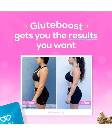 Gluteboost BootyDream Glute Supplement - Women's Nutritional Caplets for Skin Hydration - Natural Nourishment with Maca Root, Saw Palmetto, Rose Hips & Dong Quai - 30 Capsules - Buy Online on GoSupps.com