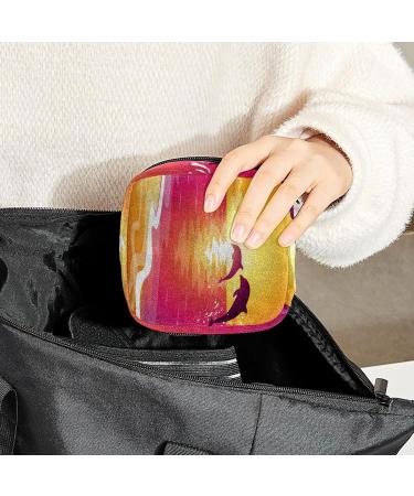 GIAPB Period Bag - Sanitary Napkin Storage & Travel Makeup Pouch - Beach Dolphin Color4315 - Buy Online on GoSupps.com