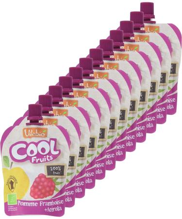 Vitabio Cool - Fruit Bottles Apple Raspberry 12x90 g - Compote - Organic - Buy Online on GoSupps.com
